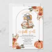 Laten we het Rustieke Pompoen Herfst Y'all feest v Kaart (Voorkant)