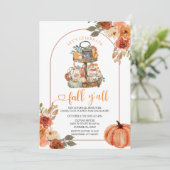Laten we het Rustieke Pompoen Herfst Y'all feest v Kaart (Staand voorkant)