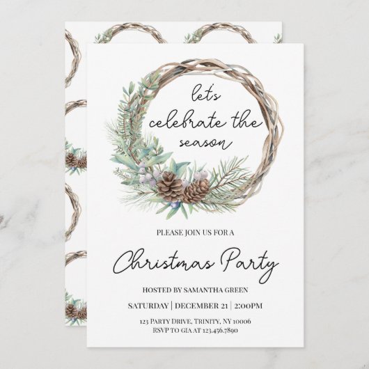 Laten we het seizoensfeest vieren kaart (Voorkant / Achterkant)