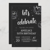 Laten we het thema Disco Black and White vieren Kaart (Voorkant / Achterkant)