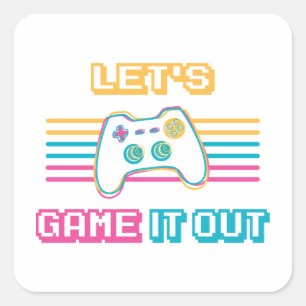 Laten we het uitspelen - Retrostijl Vierkante Sticker