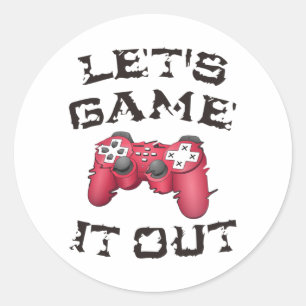 Laten we het uitspelen ronde sticker