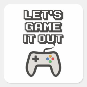 Laten we het uitspelen vierkante sticker