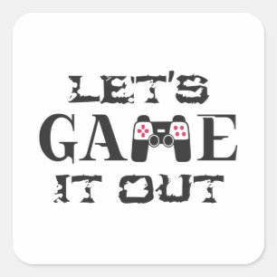 Laten we het uitspelen vierkante sticker