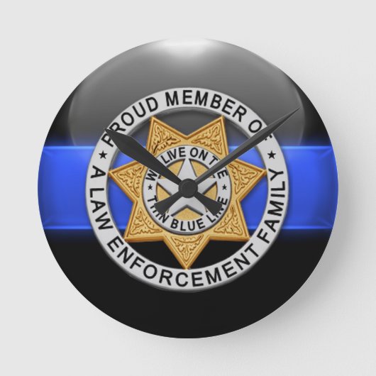Laten we het vergeten - Thin Blue Line Badge Ronde Klok (Voorkant)