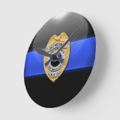 Laten we het vergeten - Thin Blue Line Badge Ronde Klok (Hoek)