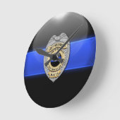 Laten we het vergeten - Thin Blue Line Badge Ronde Klok (Hoek)