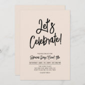Laten we het vieren | Black Brus Script Evenement  Kaart (Voorkant / Achterkant)