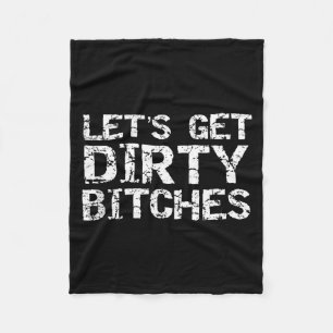 Laten we het vies maken Es Funny Quote Party Tank  Fleece Deken