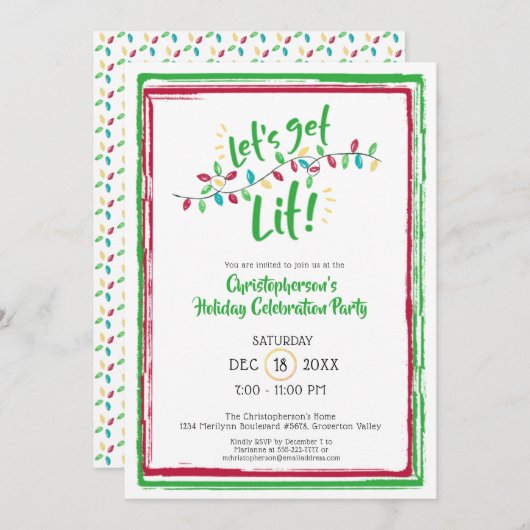 Laten we het vuurwerk aansteken | Kerstverlichting Kaart (Voorkant / Achterkant)