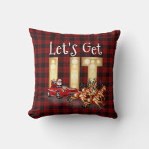 Laten we het vuurwerk maken Kerstman rijdt in een