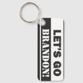 Laten we het zwart-wit Rechthoekmetaal van Brandon Sleutelhanger (Voorkant)