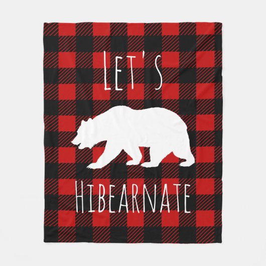 Laten we Hibearnate White Beer en Buffalo Check Ps Fleece Deken (Voorkant)