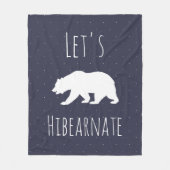 Laten we Hibearnate Wit Beer Silhouet & Micro Dot Fleece Deken (Voorkant)