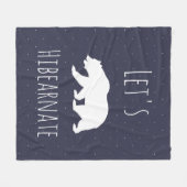Laten we Hibearnate Wit Beer Silhouet & Micro Dot Fleece Deken (Voorkant (Horizontaal))
