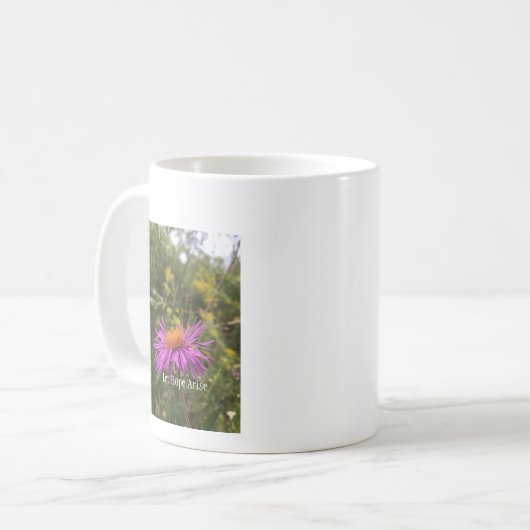 Laten we hopen dat er  Paarse goudbloem ontstaat Koffiemok (Voorkant links)