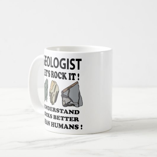 Laten we IT geoloog rocken Koffiemok (Voorkant links)