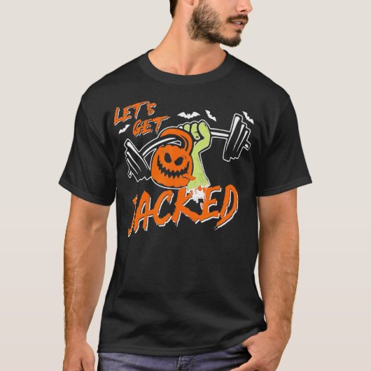 Laten we Jack O Lan trainen met Jack Halloween Gym T-shirt (Voorkant)