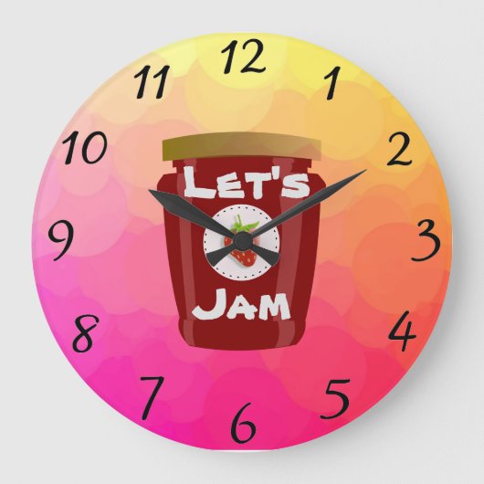 Laten we Jam Wall Clock Grote Klok (Voorkant)