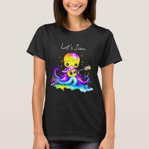 Laten we jammen Octopus die Akoestische Gitaar s T-shirt