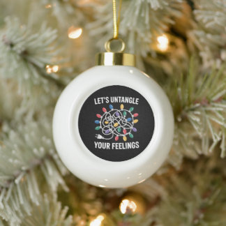 Laten we je gevoelens ontwarren Kerstverlichting P Keramische Bal Ornament