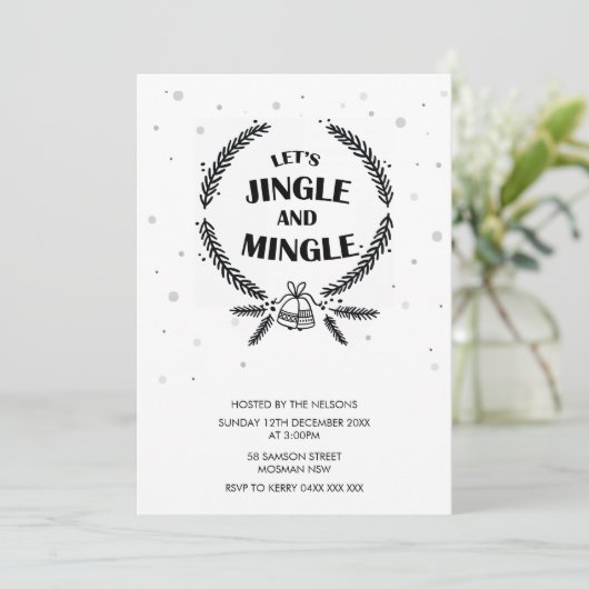 Laten we Jingle en Mingle Kerstfeestdag houden Kaart (Staand voorkant)