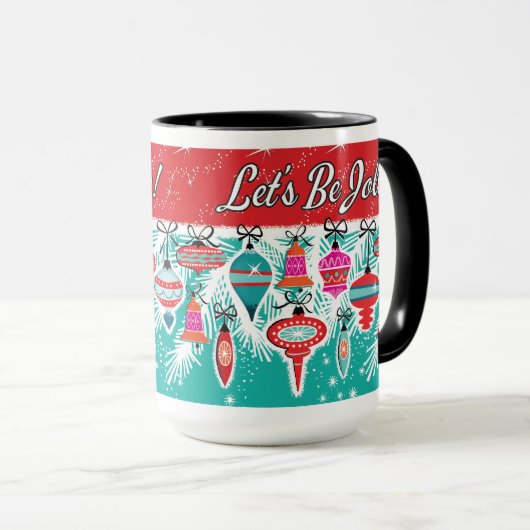 Laten we Jolly Retro Kerstmis zijn Mok (Voorkant rechts)