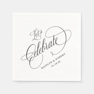 Laten we kalligrafie cocktail servetten vieren