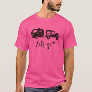 Laten we kamperen en grafisch maken voor mannen t-shirt