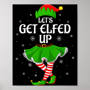 Laten we Kerstmis met Elfen Vieren Familie Elf Tea Poster
