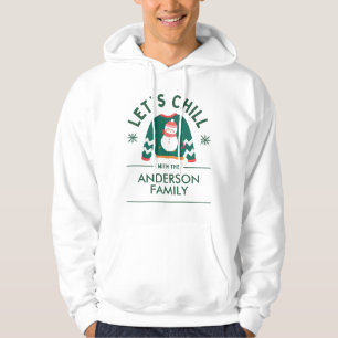 Laten we Kerstmis vieren Snowman   Familienaam Hoodie