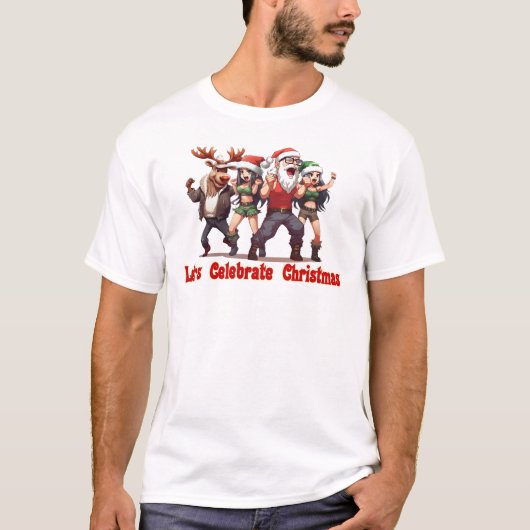 Laten we Kerstmis vieren T-shirt (Voorkant)