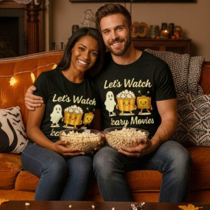 Laten we kijken naar enge films Ghost Halloween Ka T-shirt