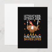 Laten we kinderen eten Grappige kalkoen Thanksgivi Kaart (Voorkant / Achterkant)