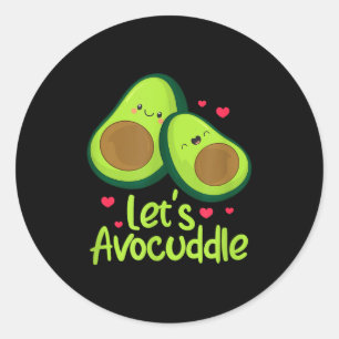 Laten we knuffelen Schattig Avocado Koppel Valenti Ronde Sticker