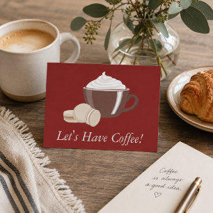 Laten we koffie drinken briefkaart