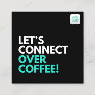 Laten we koffie gaan drinken vierkante visitekaartje