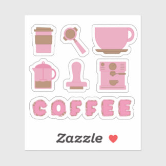 Laten we koffie op maat maken Vinyl sticker