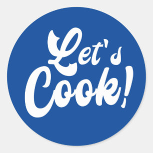 Laten we koken ronde sticker