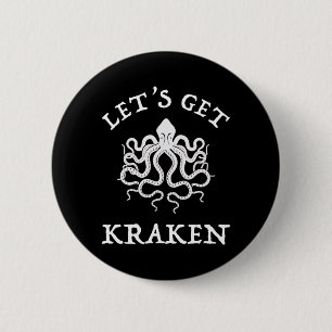 Laten we Kraken halen Ronde Button 5,7 Cm