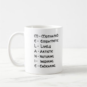 Laten we letter voor letter in "Melanie" duiken! - Koffiemok