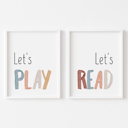Laten we lezen en laten we boho wall art set van 2