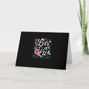 Laten we Lit Adult Flamingo Funny Kerstmis halen Kaart