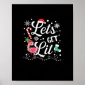 Laten we Lit Adult Flamingo Funny Kerstmis halen Poster (Voorkant)