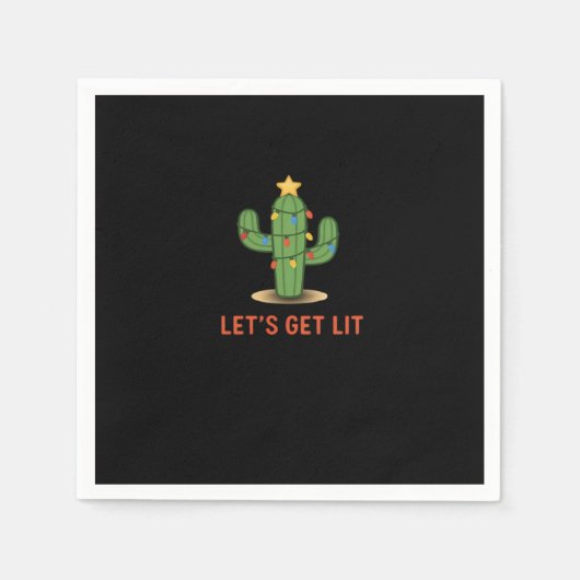 Laten we Lit Funny Christmas Classic krijgen Servet (Voorkant)