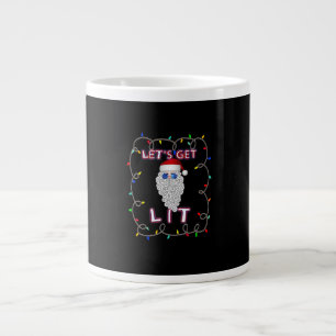 Laten we Lit Funny Kerstmis Drink krijgen Extra Grote Beker