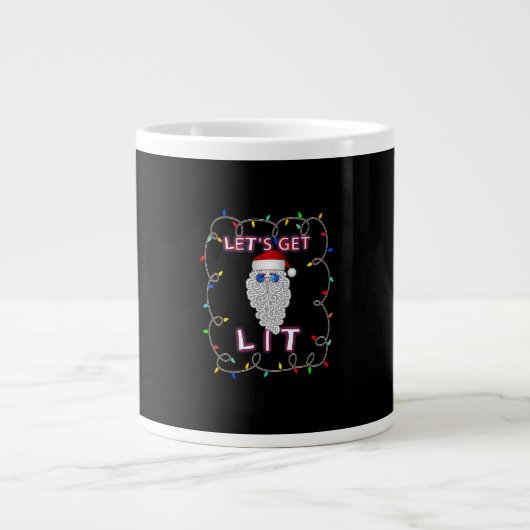 Laten we Lit Funny Kerstmis Drink krijgen Extra Grote Beker (Voorkant)