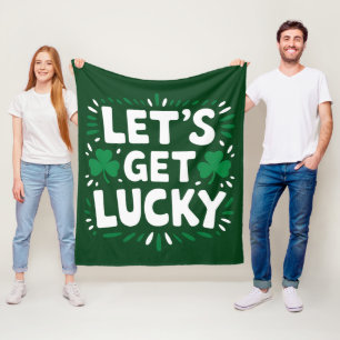 Laten we Lucky Shamrock Funny St Patrick's Day nem Fleece Deken