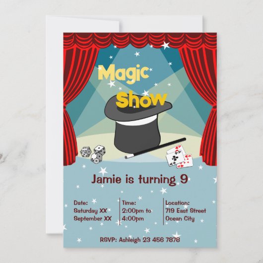 Laten we Magic Kids verjaardagsfeestuitnodiging ma Kaart (Voorkant)