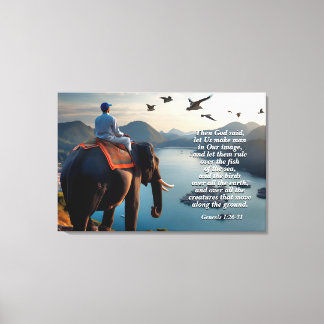 Laten we Man maken in ons afbeelding, God & Schepp Canvas Afdruk